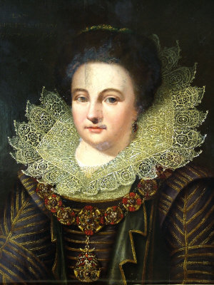 Appraisal: European School th Century- Portrait of a lady half-length wearing