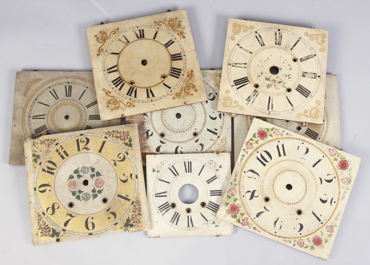 Appraisal: Group of Painted Wood Dials not pictured one metal dial