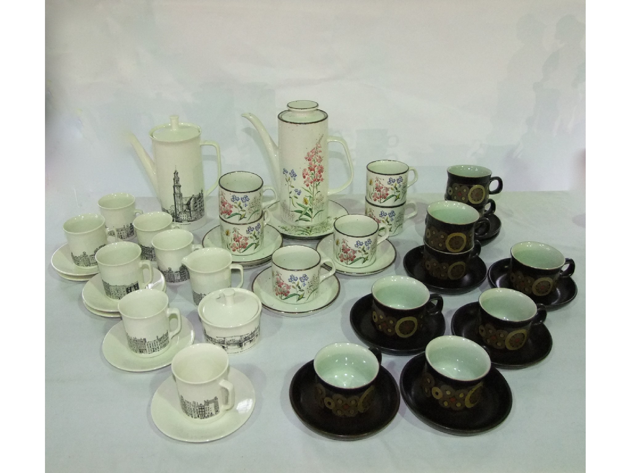 Appraisal: A collection of Villeroy Boch coffee wares with black printed