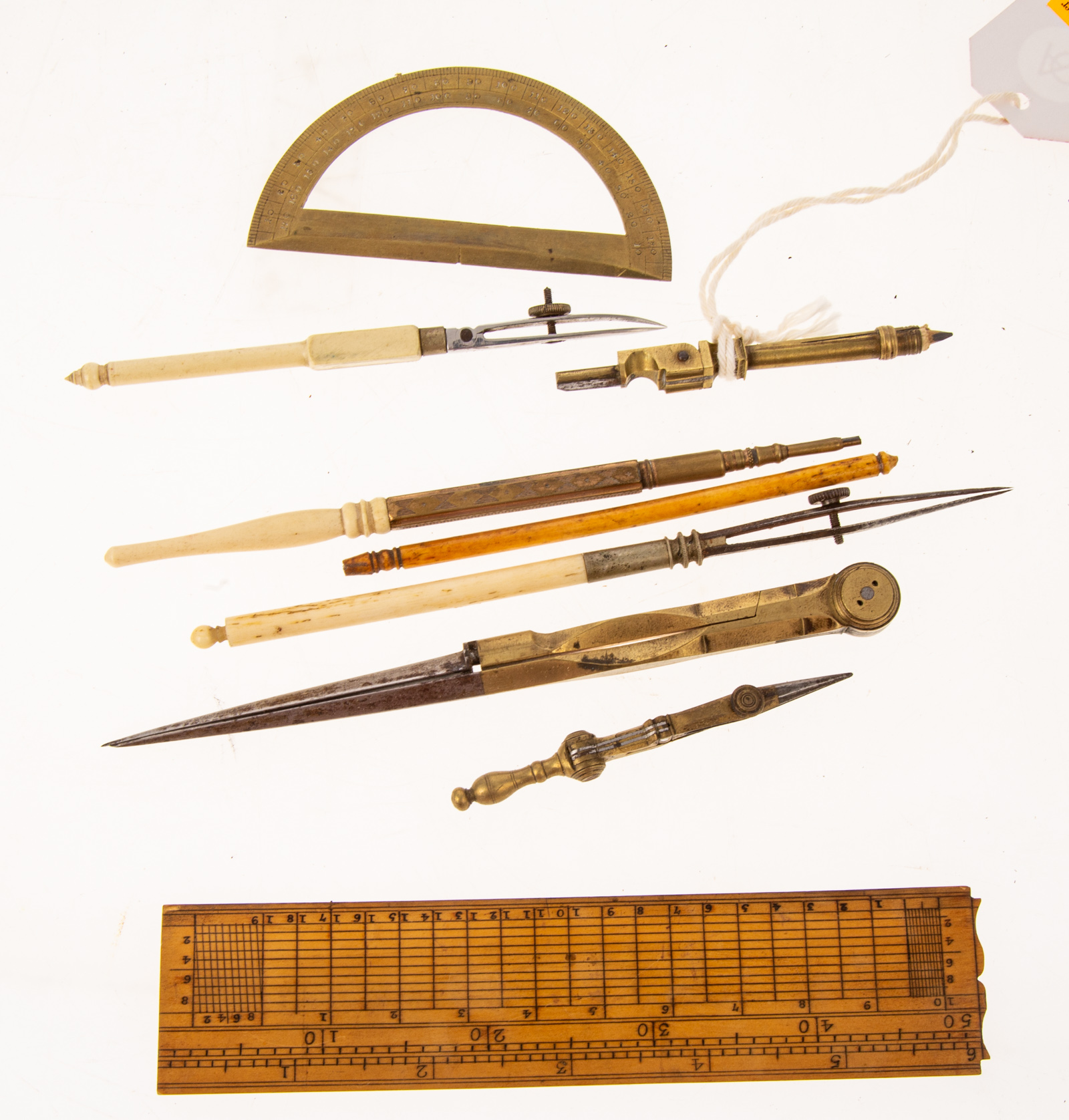 Appraisal: CASED SET OF NAUTICAL DRAFTING INSTRUMENTS Probably English circa including