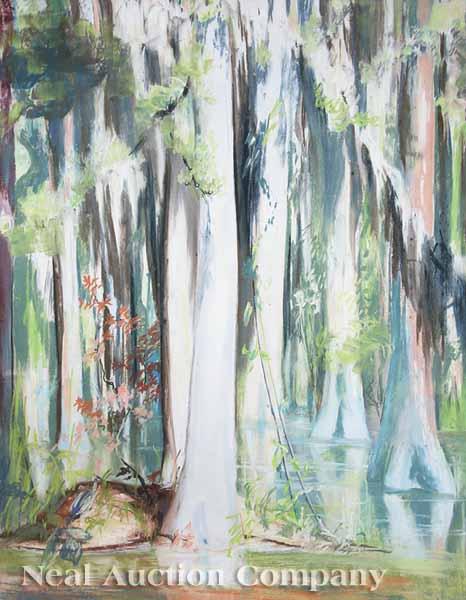 Appraisal: Charles W Bien American New Orleans b Cypress Swamp pastel