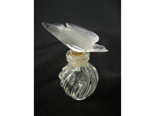 Appraisal: Lalique French Crystal Perfume Bottle frosted bird stopper Nina Ricci