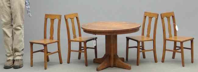 Appraisal: C 's child's oak table and chairs