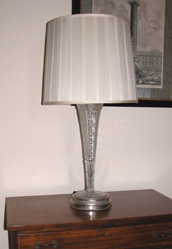 Appraisal: Title Cut-Glass Table Lamp Medium cut glass Dimensions x x