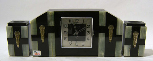 Appraisal: Art deco marble clock h w