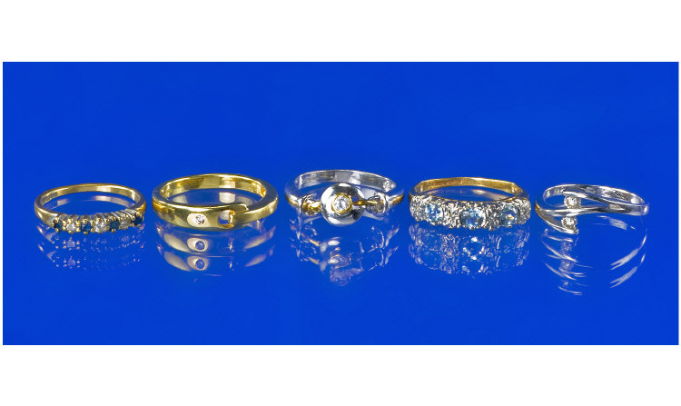 Appraisal: Assorted Diamond Rings carat gold with small diamond rings plus