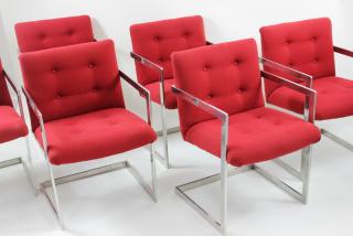 Appraisal: SIX MILO BAUGHMAN CHAIRS Six Milo Baughman chairs Chrome based