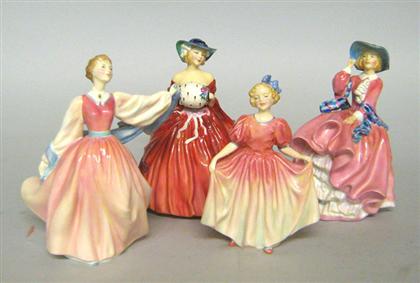 Appraisal: Royal Doulton porcelain figures Four porcelain figures modeled as women