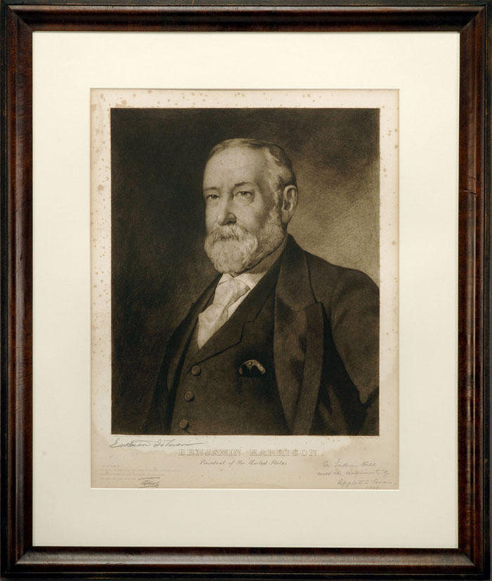 Appraisal: BENJAMIN HARRISON PRESIDENT OF THE UNITED STATES Engraving by Francis