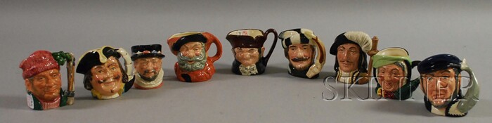 Appraisal: Nine Royal Doulton Ceramic Character Jugs ht in