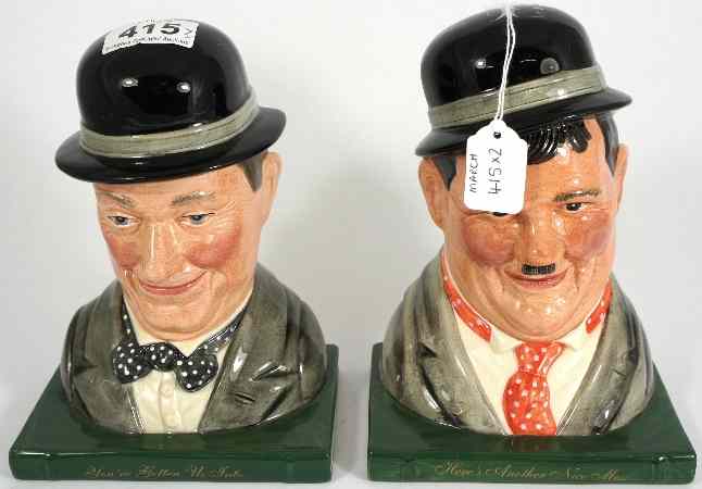 Appraisal: Royal Doulton Book Ends Oliver Hardy D and Stan Laurel