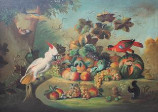 Appraisal: Still Life with Fruit and Birds c Still Life with