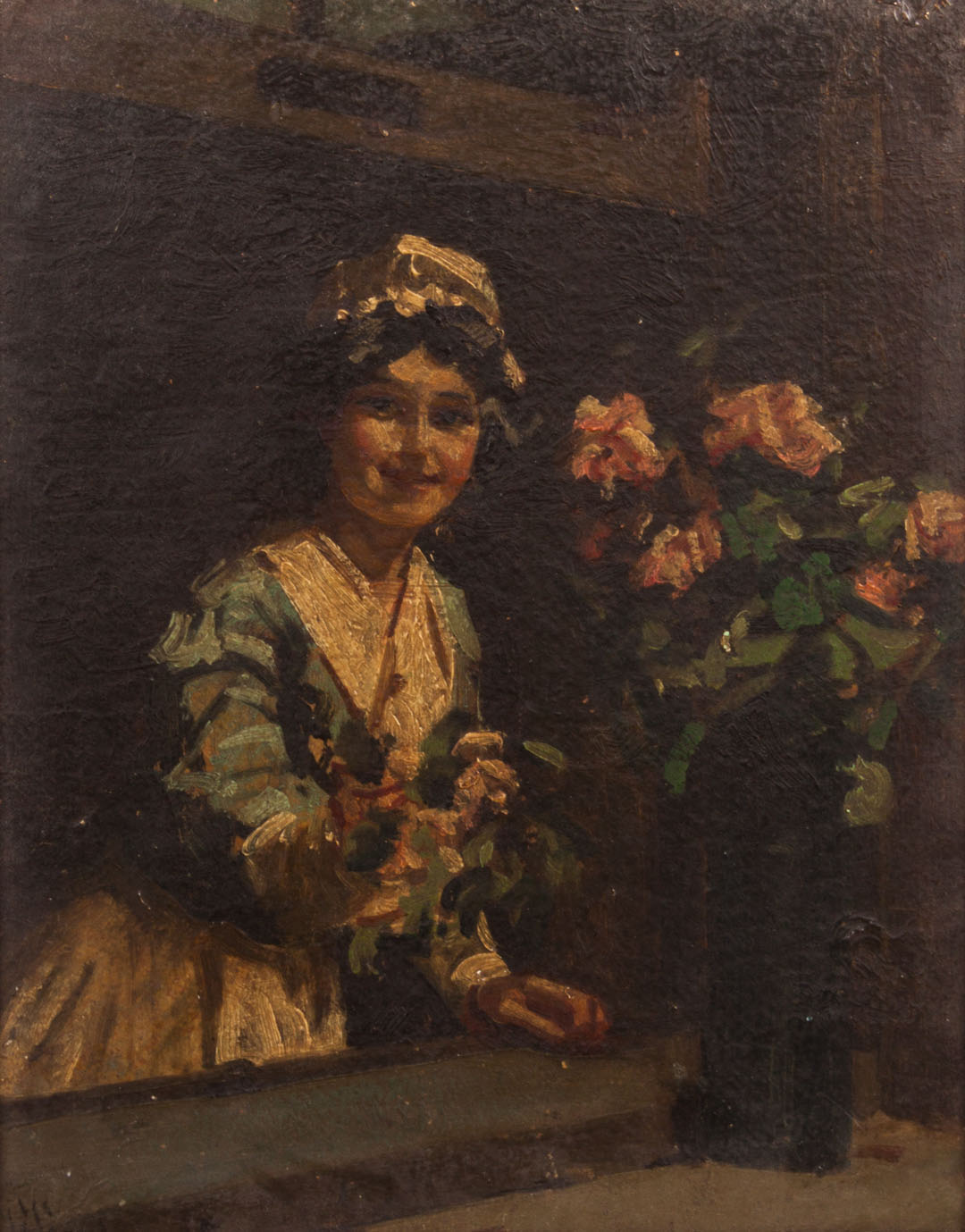 Appraisal: Gilbert Gaul Girl at Window oil on board Gilbert William