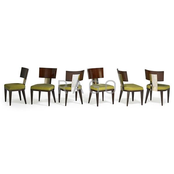 Appraisal: JOHN HUTTON Six dining chairs Condition Report All chairs have