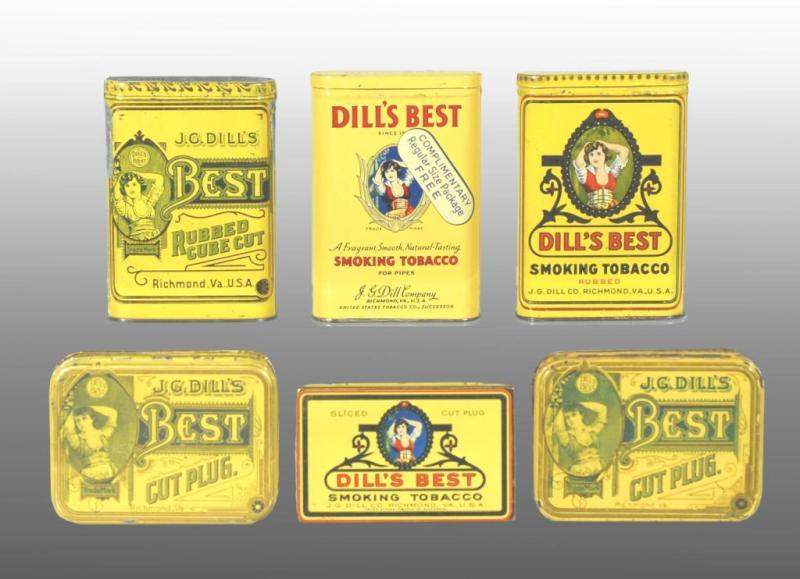 Appraisal: Lot of Dill's Best Tobacco Tins Description Includes one flat