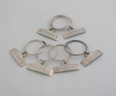 Appraisal: A George III set of six neck ring labels oblong