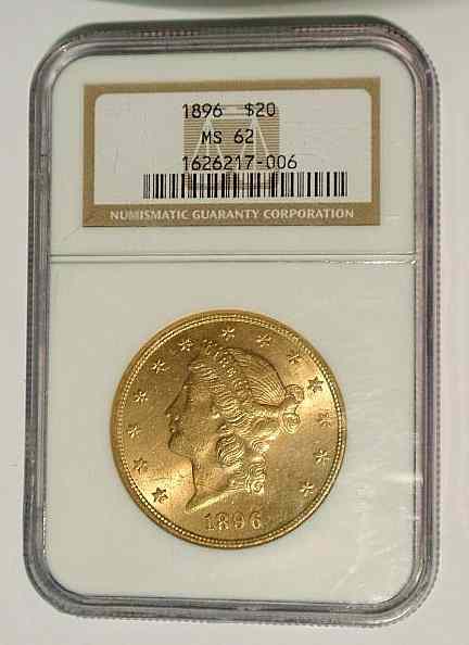 Appraisal: Double Eagle twenty-dollar gold coin MS BU slab cased