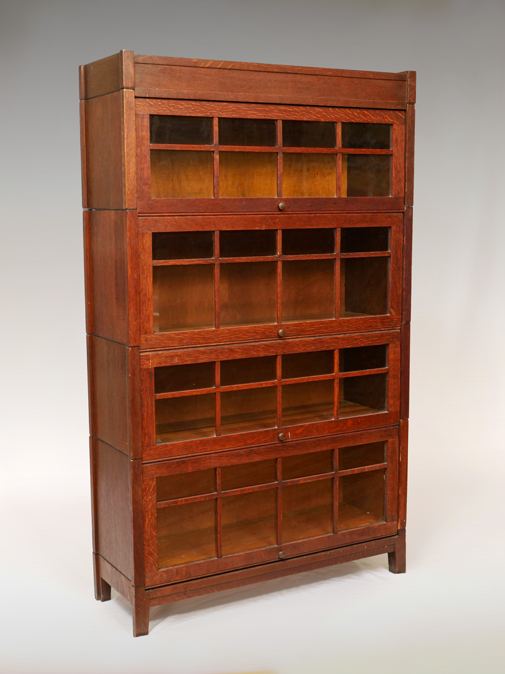 Appraisal: GRAND RAPIDS MISSION OAK BOOKCASE Oak mission - section bookcase