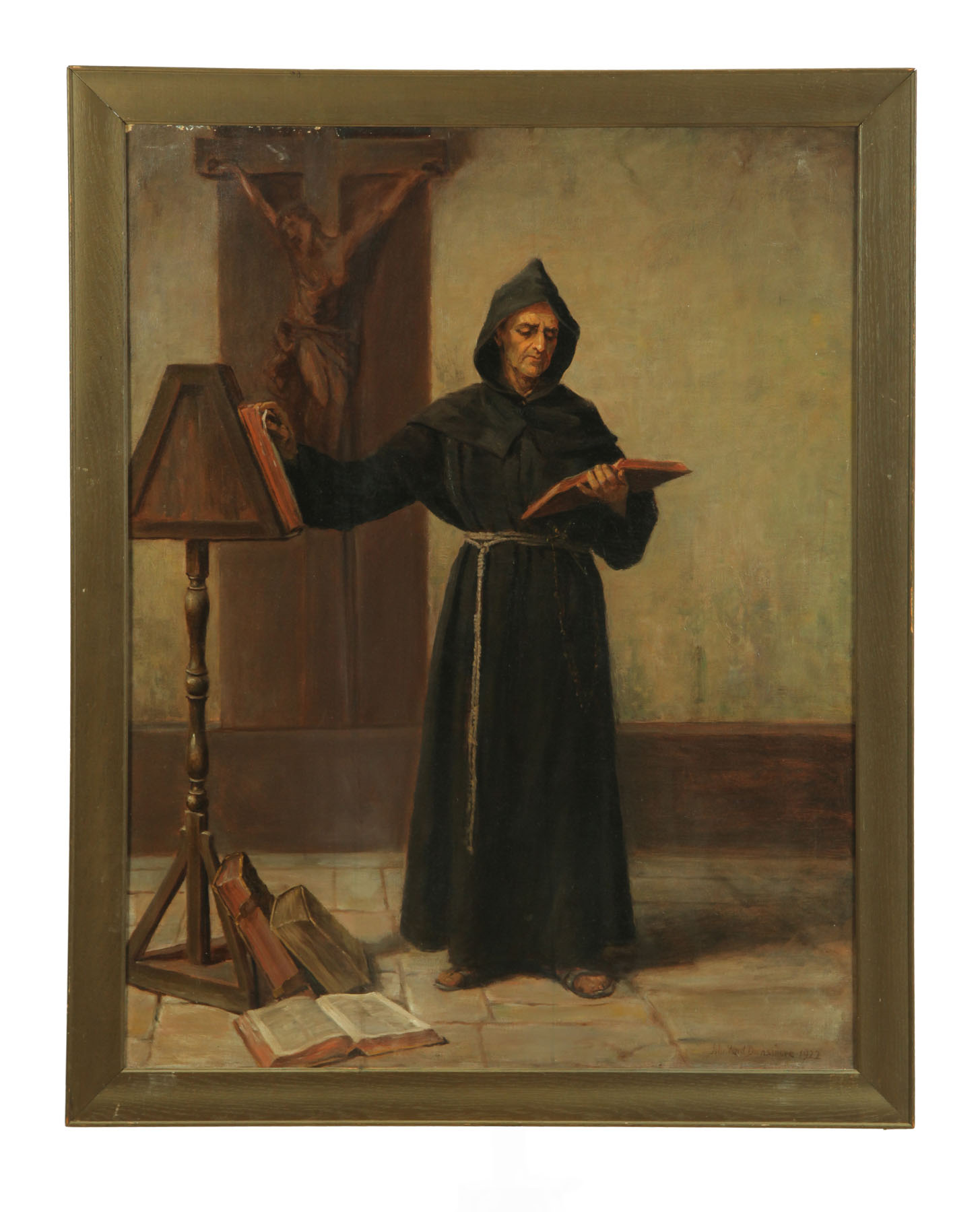 Appraisal: THE MONK BY JOHN WARD DUNSMORE MICHIGAN MASSACHUSETTS - Oil