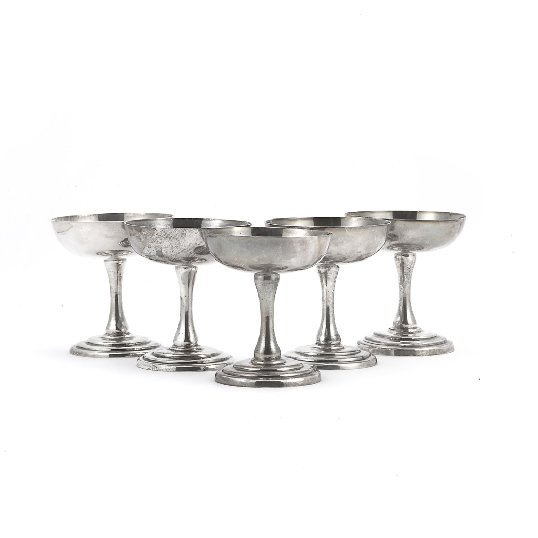 Appraisal: Set of Twelve Mexican Sterling Silver Champagne Glasses Total approximately