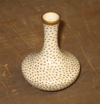 Appraisal: Japanese earthenware satsuma miniature bottle vase Kinkozanrare sino-japanese war- flag