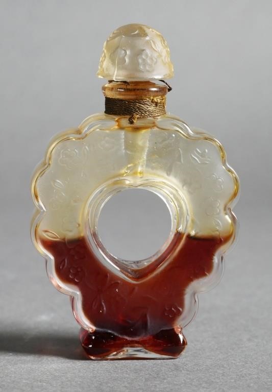 Appraisal: Lalique open heart shaped glass perfume bottle by Nina Ricci