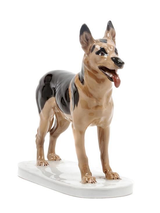 Appraisal: A Meissen Porcelain German Shepherd Height inches A Meissen Porcelain