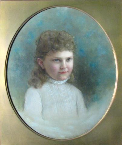 Appraisal: Unsigned Antique Portrait x Oil on Canvas depicting little girl