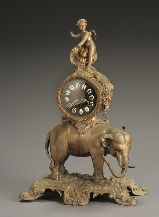 Appraisal: Louis XV Style Bronze 'Elephant' Mantel Clock Third Quarter th