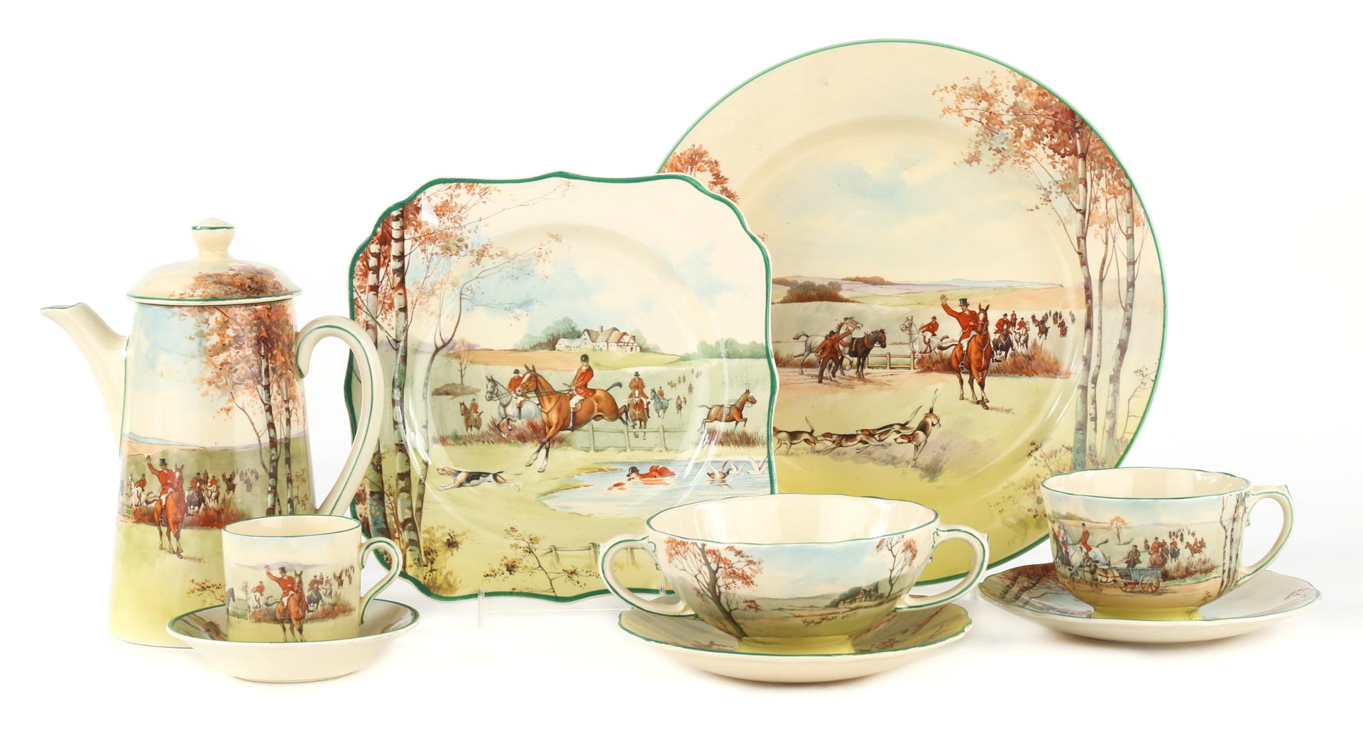 Appraisal: Royal Doulton Fox Hunting china comprising pieces including dinner plates