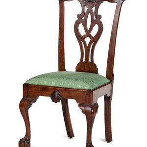 Appraisal: A Chippendale Shell-Carved Walnut Side Chair Delaware River Valley Circa