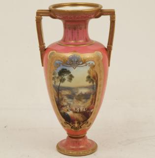 Appraisal: IMPRESSIVE ENGLISH COPELAND EXHIBITION VASE IMPRESSIVE ENGLISH COPELAND PINK GROUND