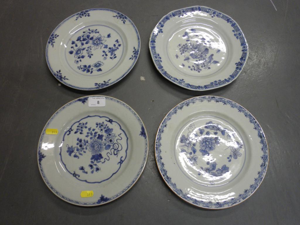 Appraisal: Four early thC Chinese blue and white plates