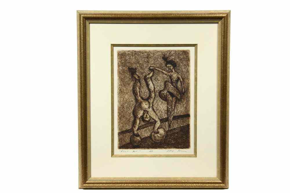 Appraisal: ETCHING - 'First Act' by Howard Kline Contemporary CA MA