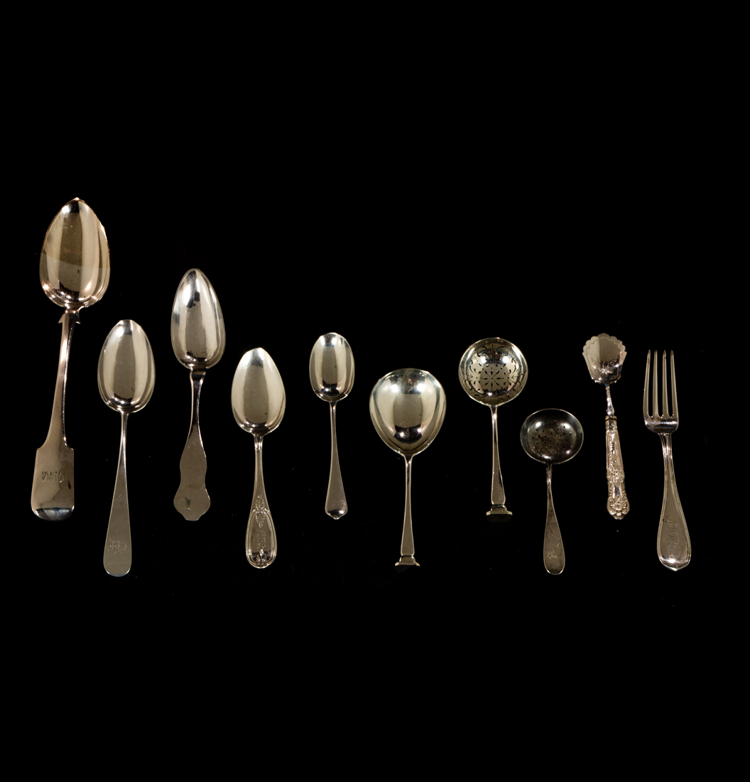 Appraisal: COLLECTION OF MOSTLY ENGLISH STERLING FLATWARE Collection of mostly English