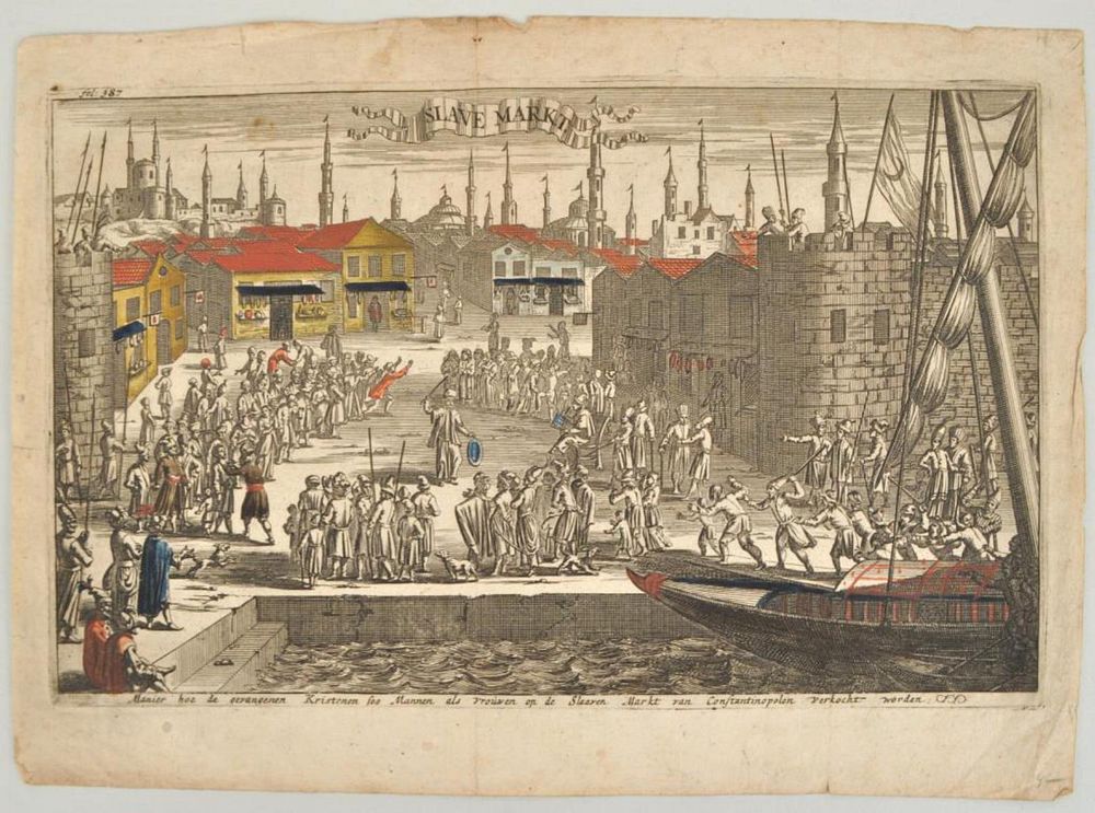 Appraisal: Copper Engraving Slave Market Constantinople From Pierre Dan Histoire van