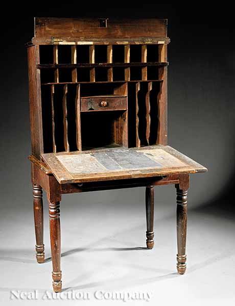 Appraisal: A Southern Walnut Plantation Desk mid- th c the molded