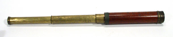 Appraisal: Victorian brass and mahogany three drawer telescope cm in length