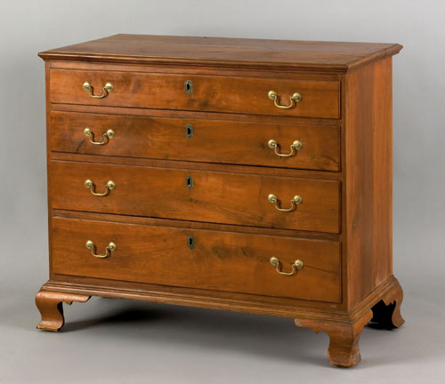 Appraisal: Pennsylvania Chippendale cherry chest of drawers ca with drawers and