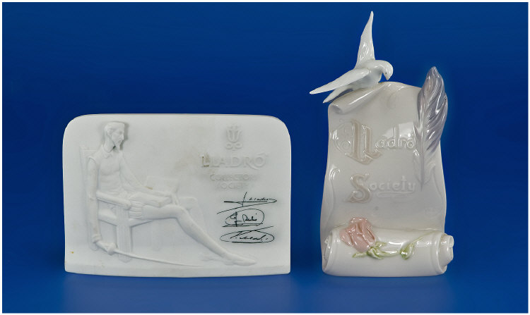 Appraisal: Lladro Society Plaques Two in total dates and