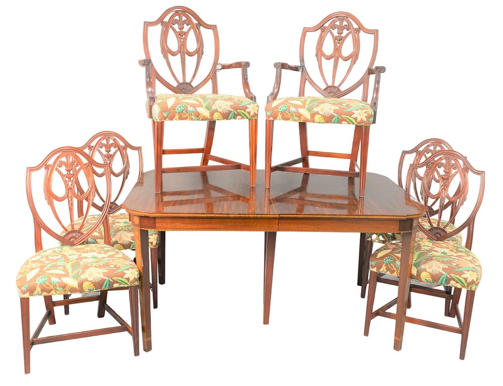 Appraisal: Seven Piece Fienberg Custom Federal Style Mahogany Dining Set to