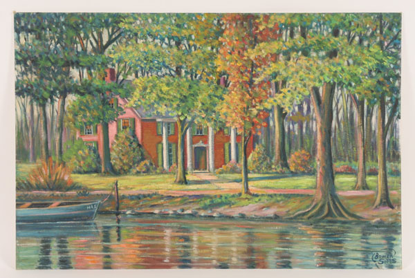 Appraisal: Charles Bowen Sims American - Red Brick Indiana Home oil