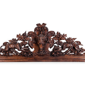 Appraisal: A German or Austrian Carved Oak Transom Panel th Century