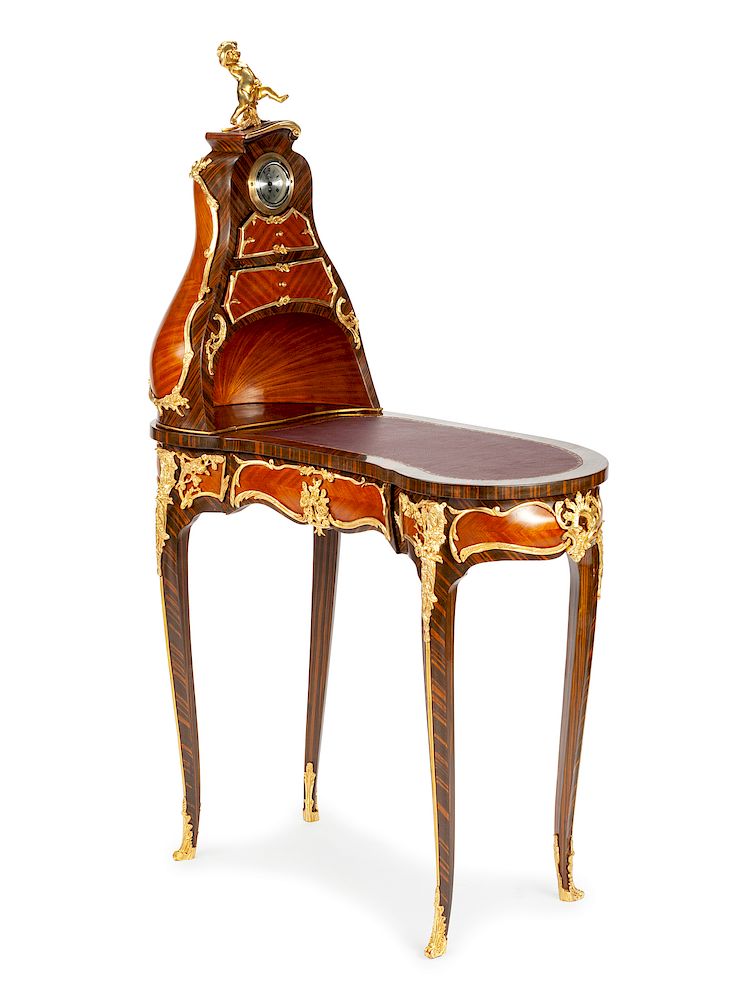 Appraisal: A Louis XV Style Gilt Metal Mounted Cartonnier Desk A