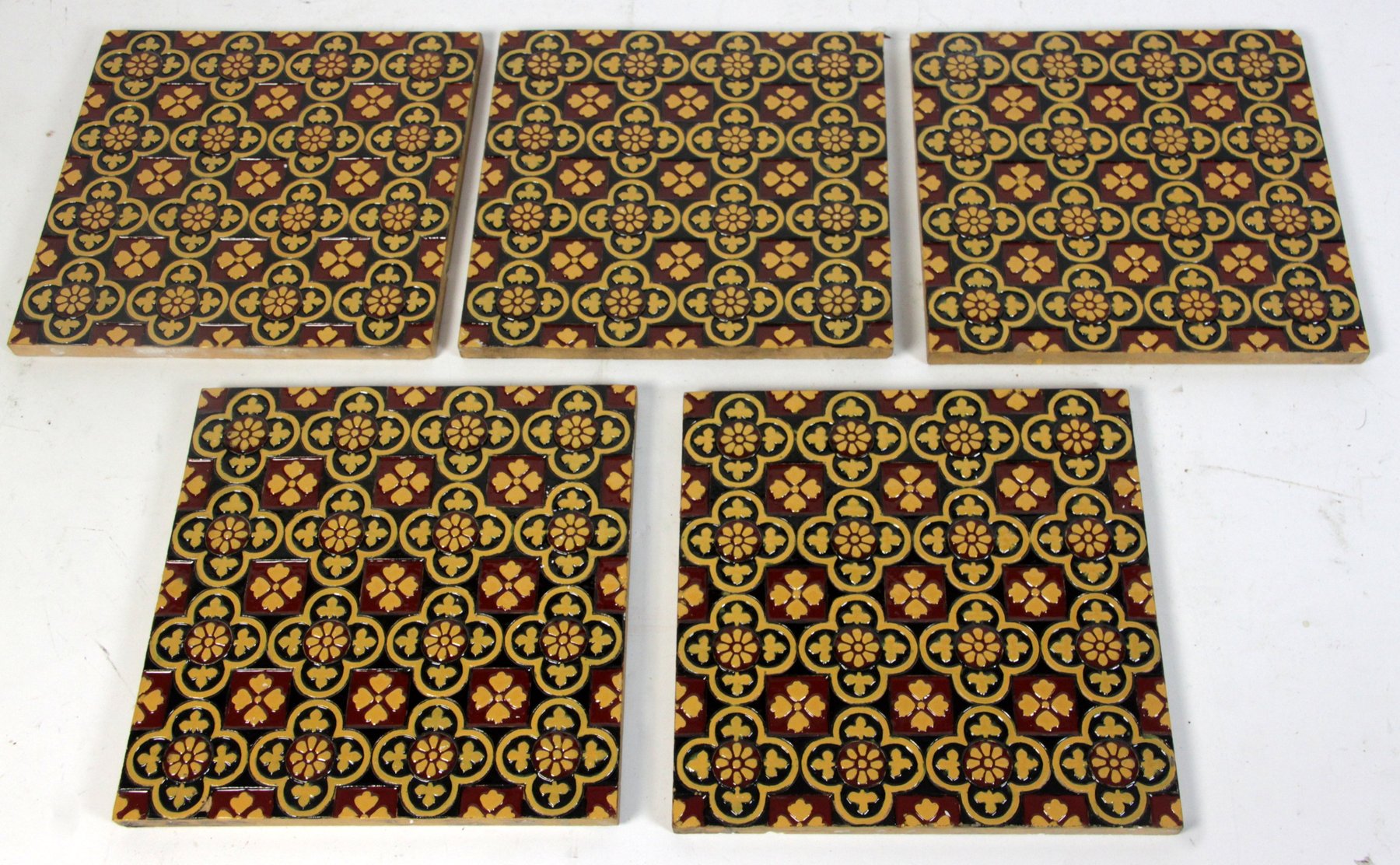 Appraisal: A set of five Minton tiles circa cm wide