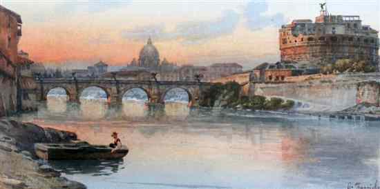 Appraisal: Gaetano Facciola Italian - watercolour View of Rome signed x