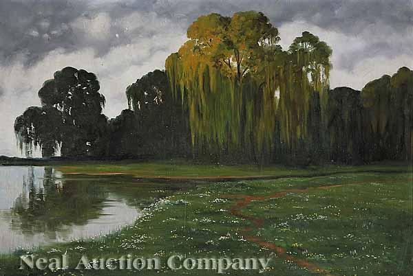 Appraisal: Richard Ernesti American - Southern Landscape oil on canvas signed