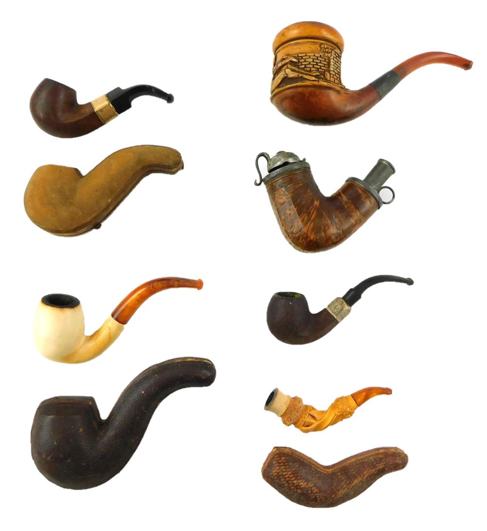 Appraisal: Six Pipes three in case three other including three with