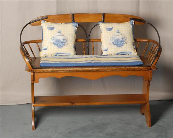 Appraisal: A Buggy Seat Bench the iron mounted crest over a