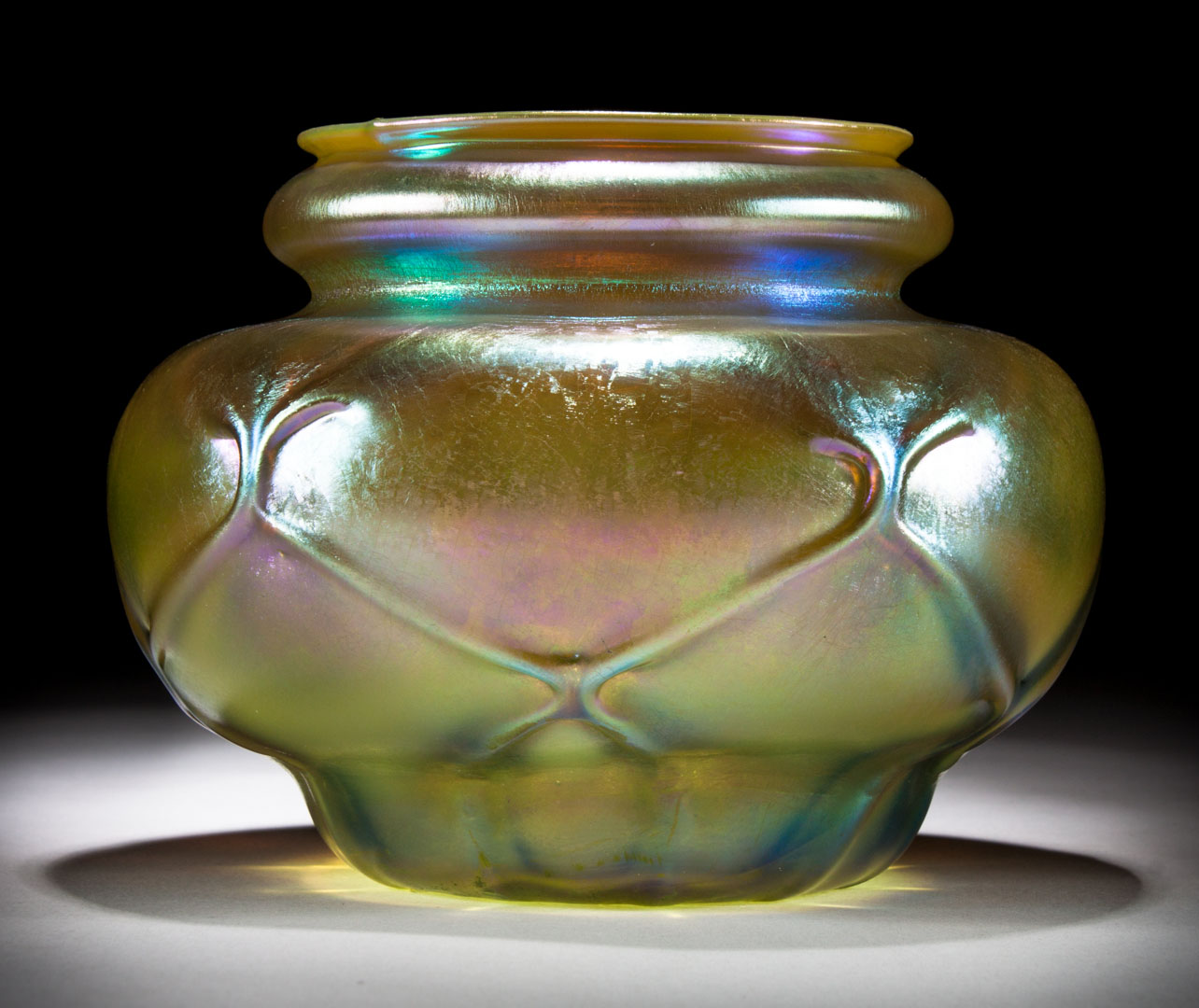 Appraisal: Tiffany favrile glass vase first quarter- th century green opalescent